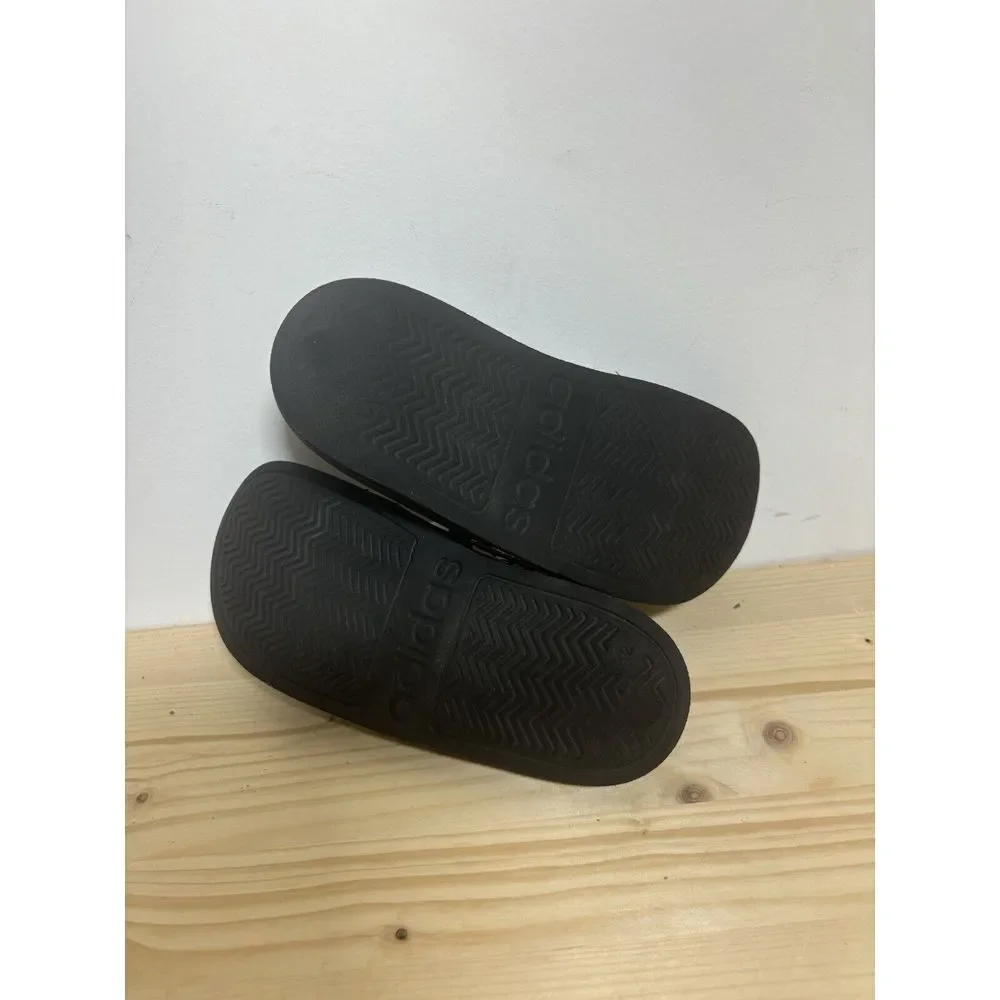 ADIDAS Women's ADILETTE CLOUDFOAM‎ SANDALS SLIDES SIZE 12K BLACK CC8